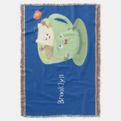 Cute teabag cup cartoon humor deken (Voorkant Verticaal)