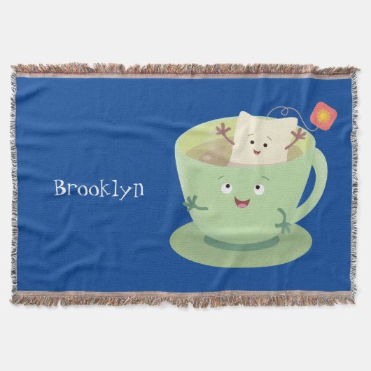 Cute teabag cup cartoon humor deken (Voorkant)