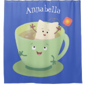 Cute teabag cup cartoon humor douchegordijn (Voorkant)