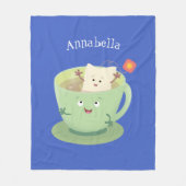 Cute teabag cup cartoon humor fleece deken (Voorkant)