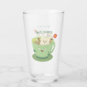 Cute teabag cup cartoon humor glas (Achterkant)