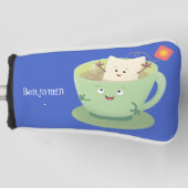 Cute teabag cup cartoon humor golfheadcover (Voorkant)