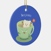 Cute teabag cup cartoon humor keramisch ornament (Rechts)
