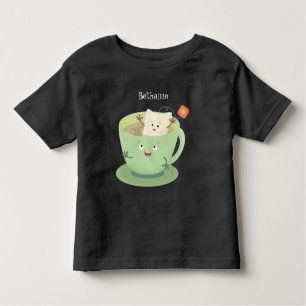 Cute teabag cup cartoon humor kinder shirts
