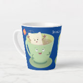 Cute teabag cup cartoon humor latte mok (Linkerhoek)