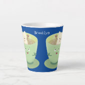 Cute teabag cup cartoon humor latte mok (Voorkant)