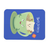 Cute teabag cup cartoon humor magneet (Horizontaal)