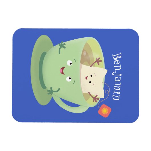 Cute teabag cup cartoon humor magneet (Horizontaal)