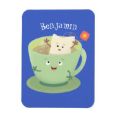 Cute teabag cup cartoon humor magneet (Verticaal)