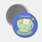 Cute teabag cup cartoon humor magneet (Voorkant / Achterkant)