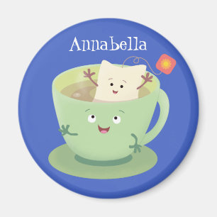 Cute teabag cup cartoon humor magneet