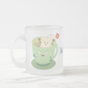 Cute teabag cup cartoon humor matglas koffiemok