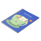 Cute teabag cup cartoon humor notitieboek (Linkerzijde)