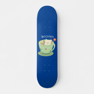 Cute teabag cup cartoon humor persoonlijk skateboard