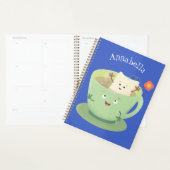 Cute teabag cup cartoon humor planner (Display)