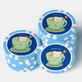 Cute teabag cup cartoon humor poker chips (Opstapeling)
