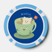 Cute teabag cup cartoon humor poker chips (Achterkant)