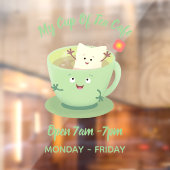 Cute teabag cup cartoon humor raamsticker (Vel 2)