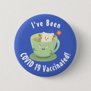 Cute teabag cup cartoon humor ronde button 5,7 cm