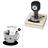 Cute teabag cup cartoon humor rubberstempel (Gestempeld)