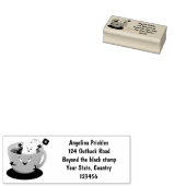 Cute teabag cup cartoon humor rubberstempel (Gestempeld)