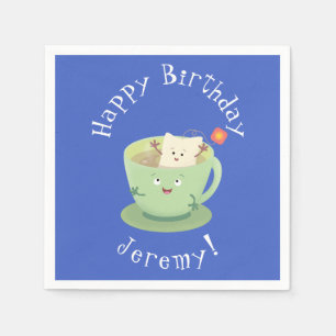 Cute teabag cup cartoon humor servet