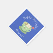 Cute teabag cup cartoon humor servet (Hoek)