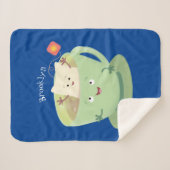 Cute teabag cup cartoon humor sherpa deken (Voorkant (horizontaal))