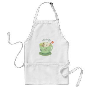 Cute teabag cup cartoon humor standaard schort