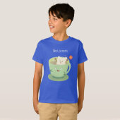Cute teabag cup cartoon humor t-shirt (Voorkant volledig)