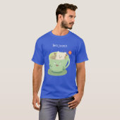Cute teabag cup cartoon humor t-shirt (Voorkant volledig)