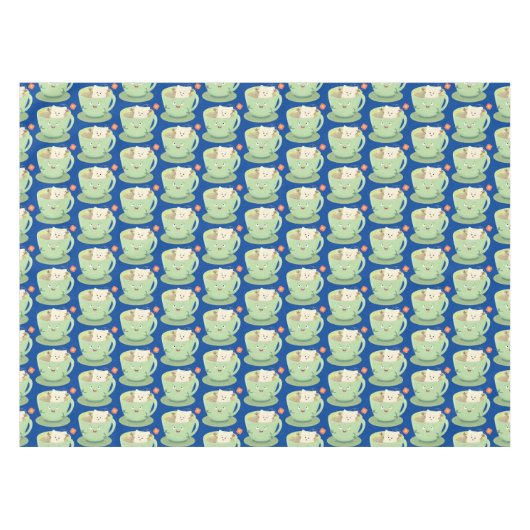 Cute teabag cup cartoon humor tafelkleed (Voorkant (Horizontaal))