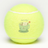 Cute teabag cup cartoon humor tennisballen (Achterkant)