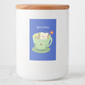 Cute teabag cup cartoon humor voedselcontainer etiket (Voorkant)