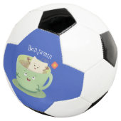 Cute teabag cup cartoon humor voetbal (Drie kwart)