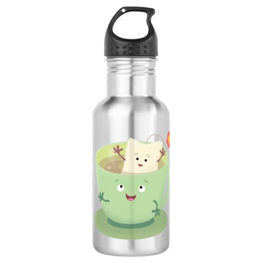 Cute teabag cup cartoon humor waterfles  (Voorkant)