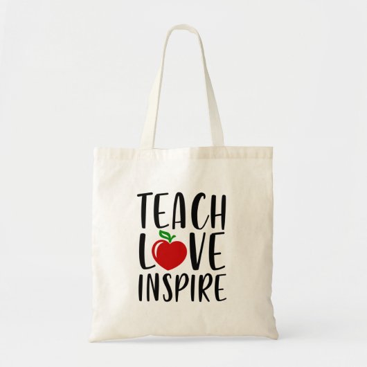 Cute Teach Love Inspire Teacher Gift Tote Bag (Voorkant)