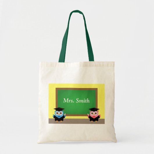 Cute Teacher Afstuderen Owls Personalized Tote Bag (Voorkant)