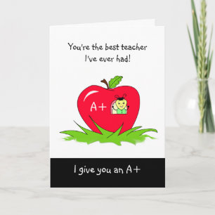 Cute Teacher Apple for Teacher Kaart