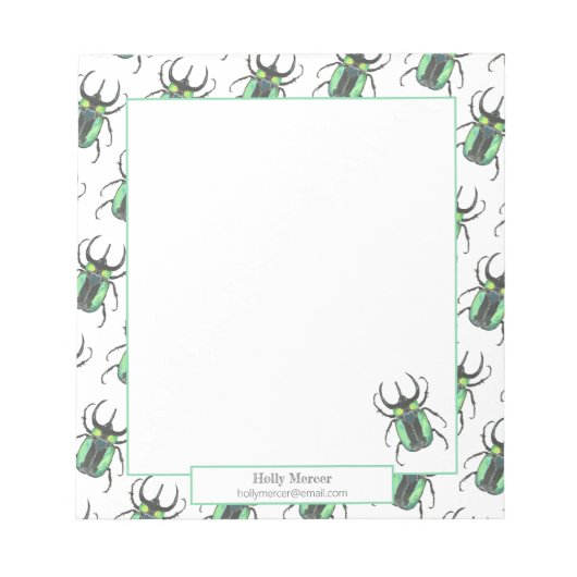 Cute Teacher Appreciation Beetle Notitieblok (Voorkant)