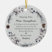 Cute Teacher Appreciation Gift Kerstmis Wreate Keramisch Ornament (Voorkant)