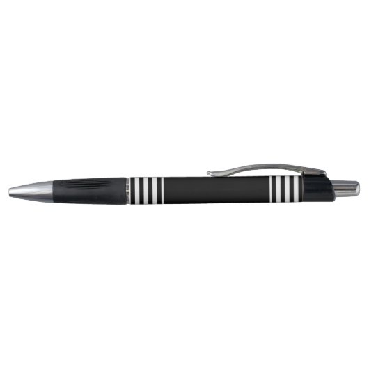Cute Teacher Black White Stripes Personated Pen (Bovenkant)