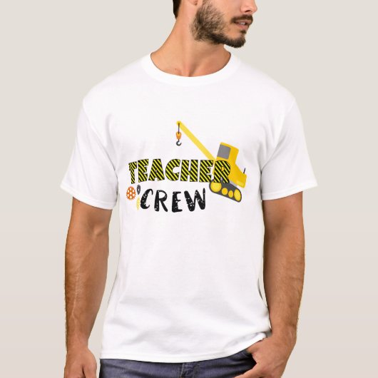 Cute Teacher bouwt crew word art T-Shirt (Voorkant)
