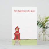 Cute Teacher Educator School Letterhead Briefpapier (Staand voorkant)