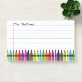 Cute Teacher Elementary School Crayons Aangepaste  Post-it® Notes (Kantoor)