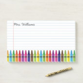 Cute Teacher Elementary School Crayons Aangepaste  Post-it® Notes (Op bureau)