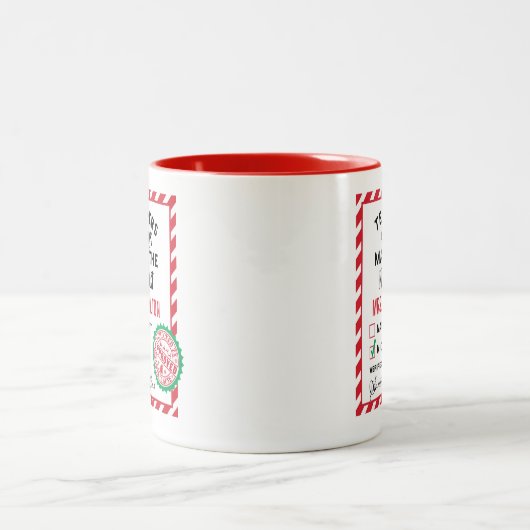 Cute Teacher Gift Nice List Mug Tweekleurige Koffiemok (Center)