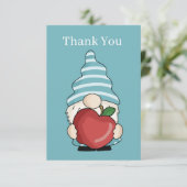 Cute Teacher gnome voegt sentiment toe Bedankkaart (Staand voorkant)