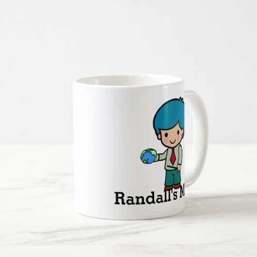 Cute Teacher met Wereldbol Koffiemok (Voorkant rechts)