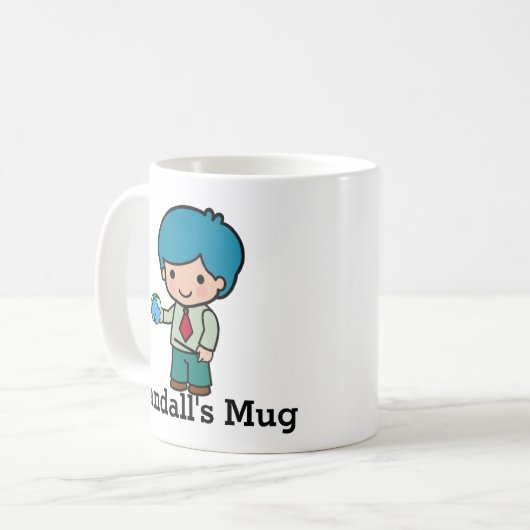 Cute Teacher met Wereldbol Koffiemok (Voorkant links)